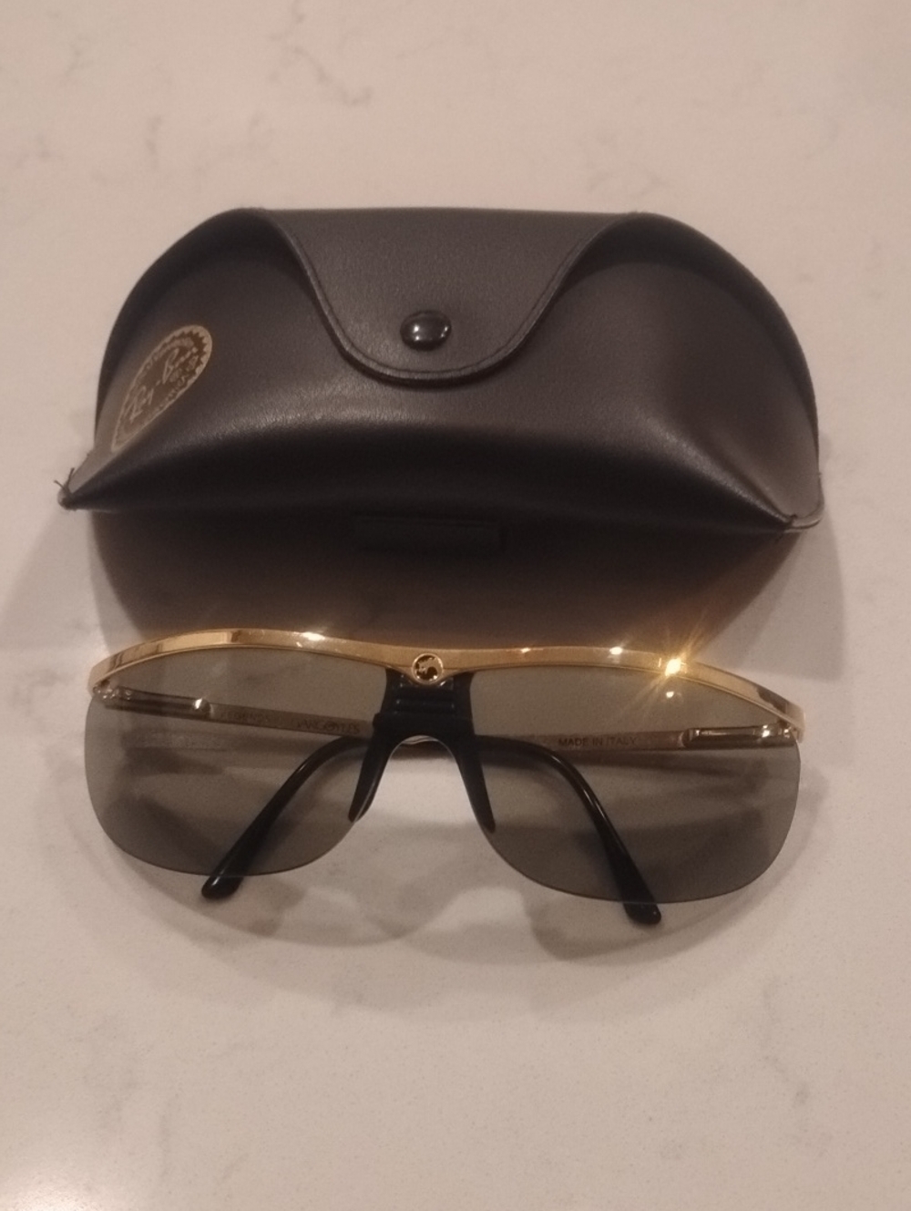 Vintage Legends By Gargoyles Terminator Sunglasses Gold With Gray Lenses